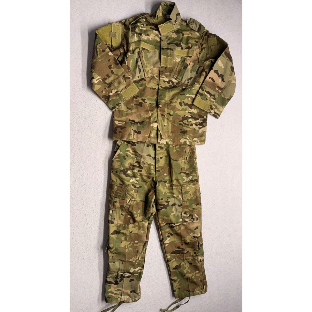 Kids Multicam OCP Tactical Uniform Set Ripstop Jacket Cargo Pants Size 130cm